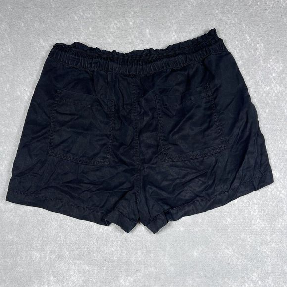 Loft Shorts Womens Large Black Inseam 3” Lyocell Drawstring Pockets Casual 0462 - Picture 8 of 11